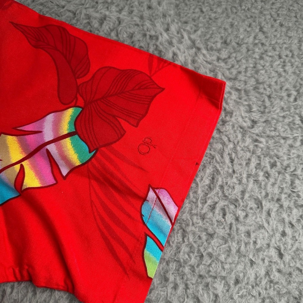 Vtg 80's Ocean Pacific Hawaiian SS Shirt‎ Mens M Red Tropical Made In USA - Picture 3 of 11